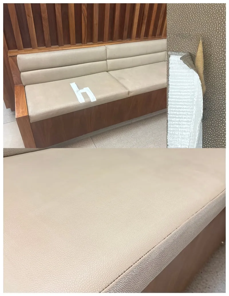 Commercial lobby leather couch tear repair NYC